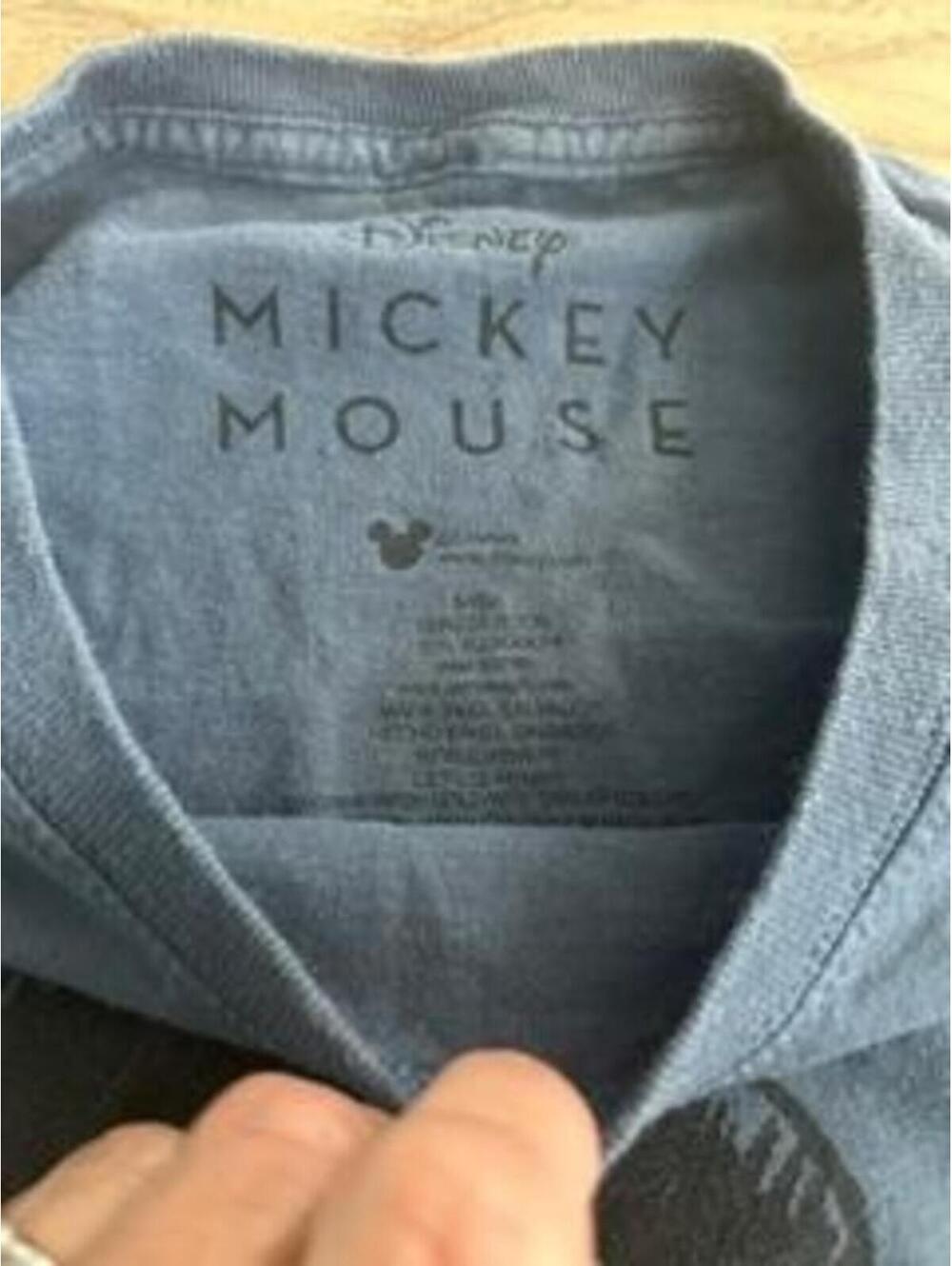 Disney Mickey Minnie Mouse Sketch Graphic T-Shirt Mens Medium Blue Cotton Blend - Picture 5 of 5